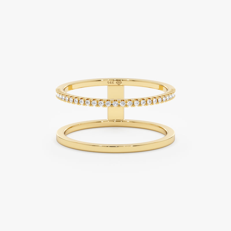 Plain and Diamond Double Band