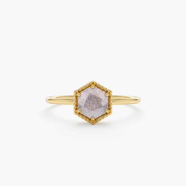 Natural Labrodorite Engagement Ring