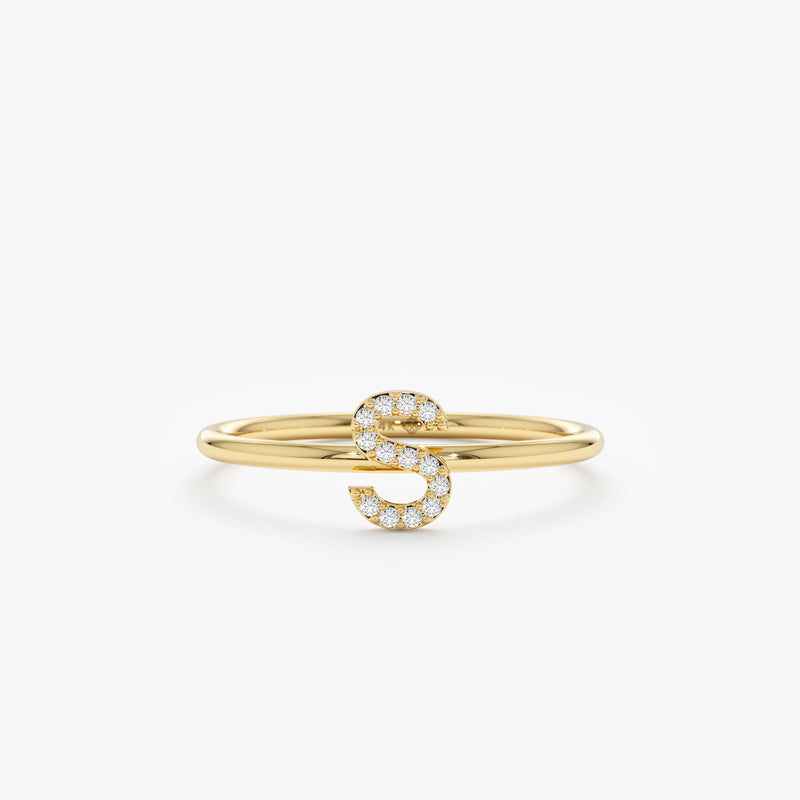 Mini Diamond Initial Ring, Shonda