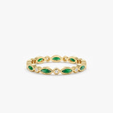 Emerald and diamond eternity