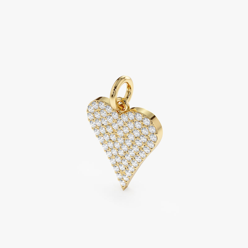 Solid Gold Natural Diamond Heart Charm