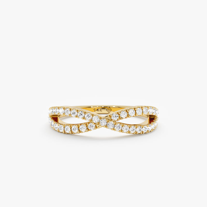  Diamond Crossover Ring