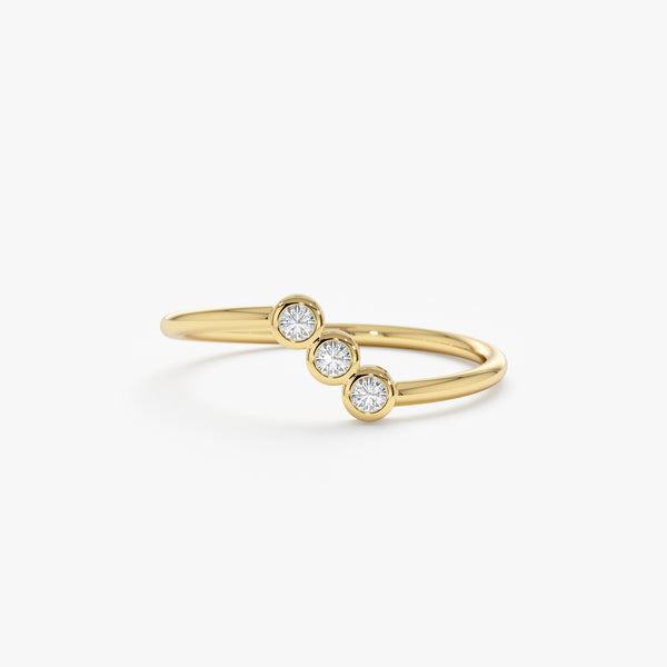 Triple Diamond Bezel Setting Ring