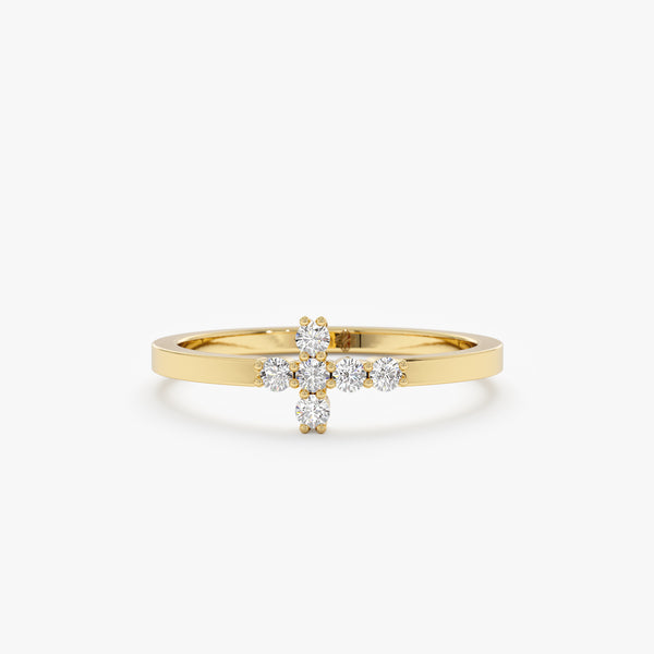 Sideways Diamond Cross Ring