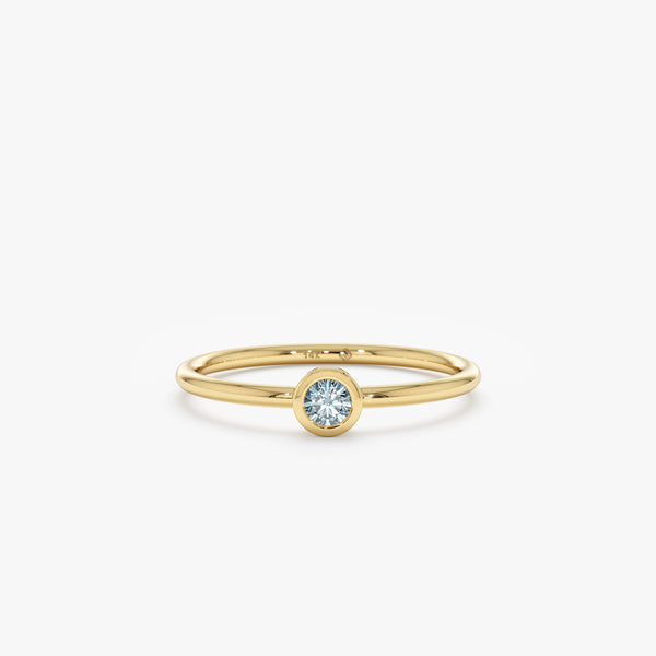 Handmade Gold Aquamarine Bezel Ring