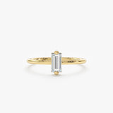Single baguette diamond ring