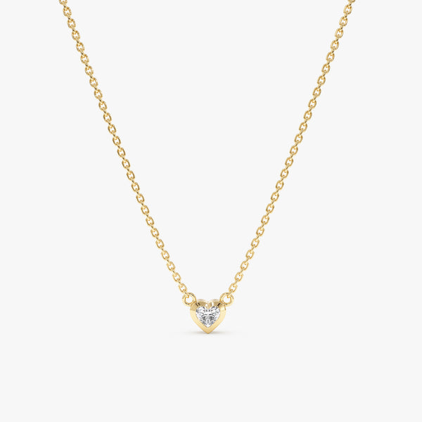 Bezel Diamond Heart Necklace