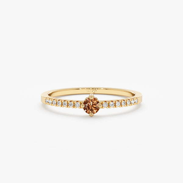 Diamond Birthstone Ring Citrine