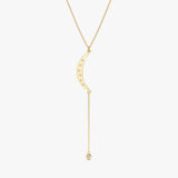 Crescent Diamond Lariat Necklace