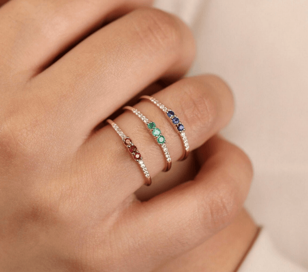 sapphire emerald ruby rings