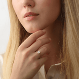 solid gold moonstone band