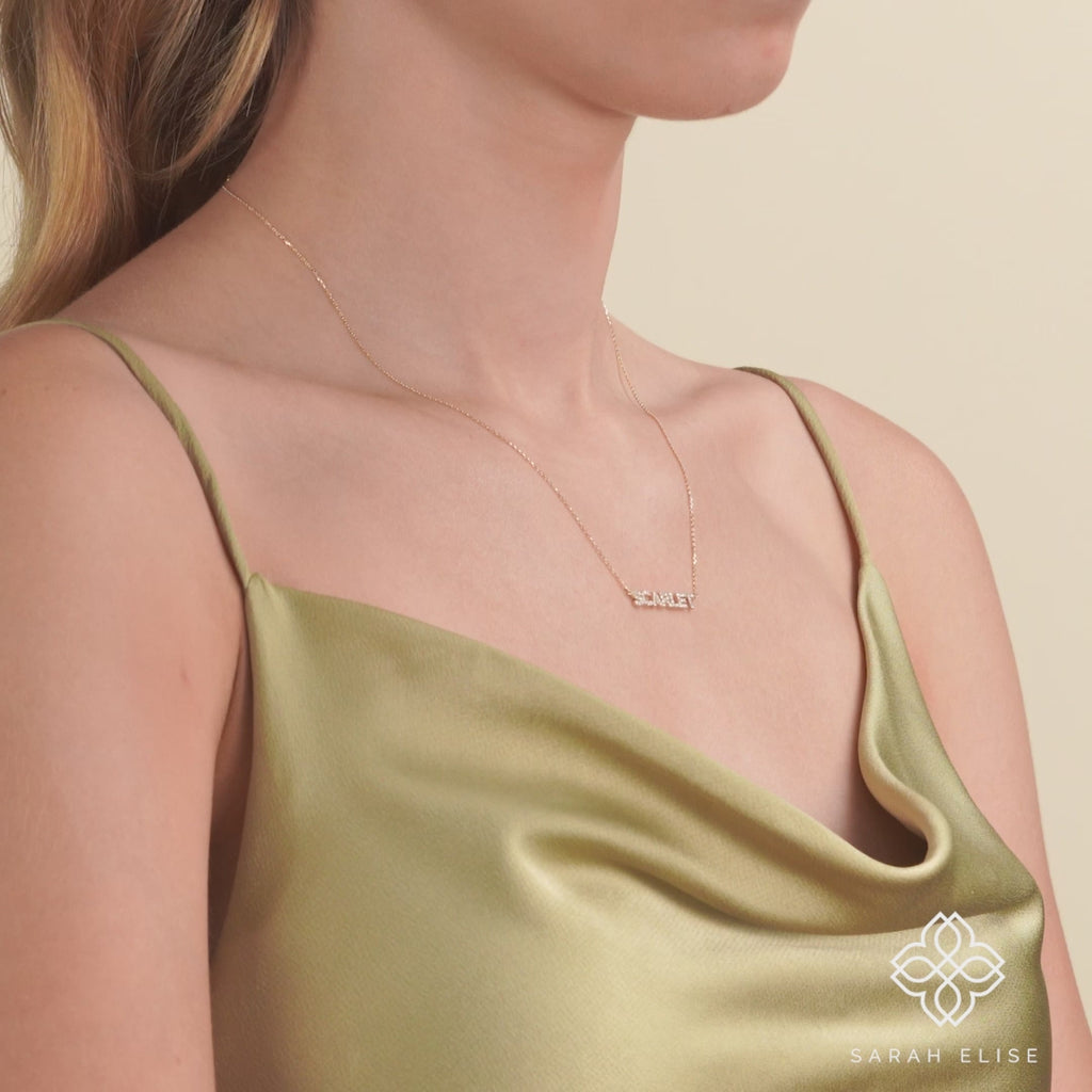 Diamond Gold Cable Chain Name Necklace