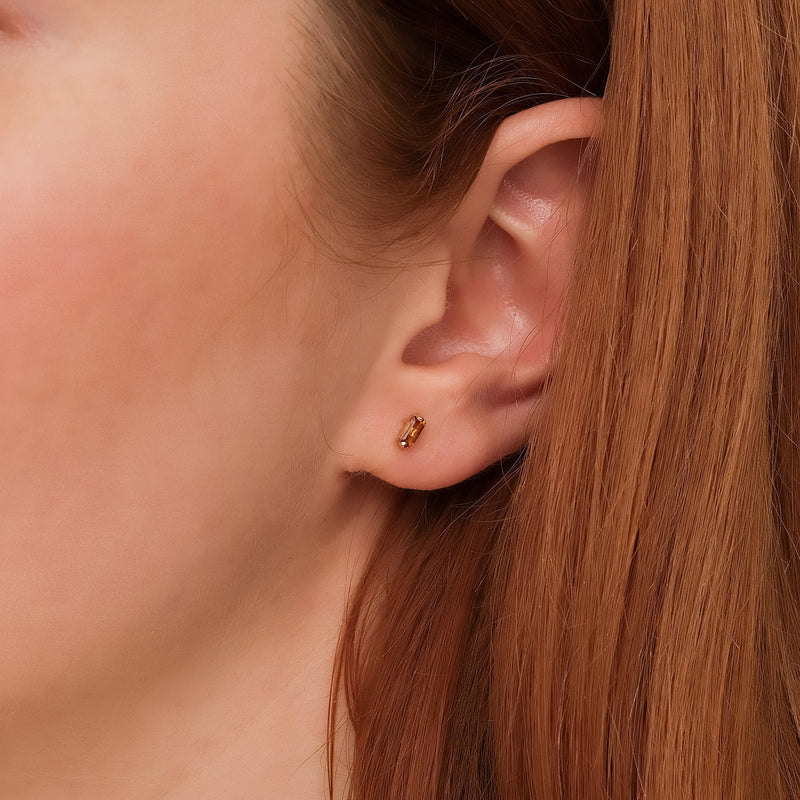 minimalistic baguette studs