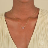 Ruby Necklace with Diamond Border