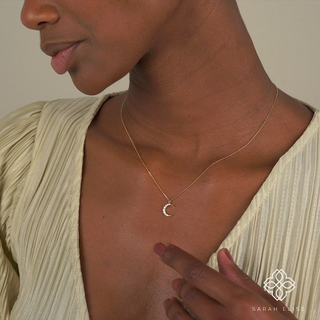 Diamond Moon Pendant