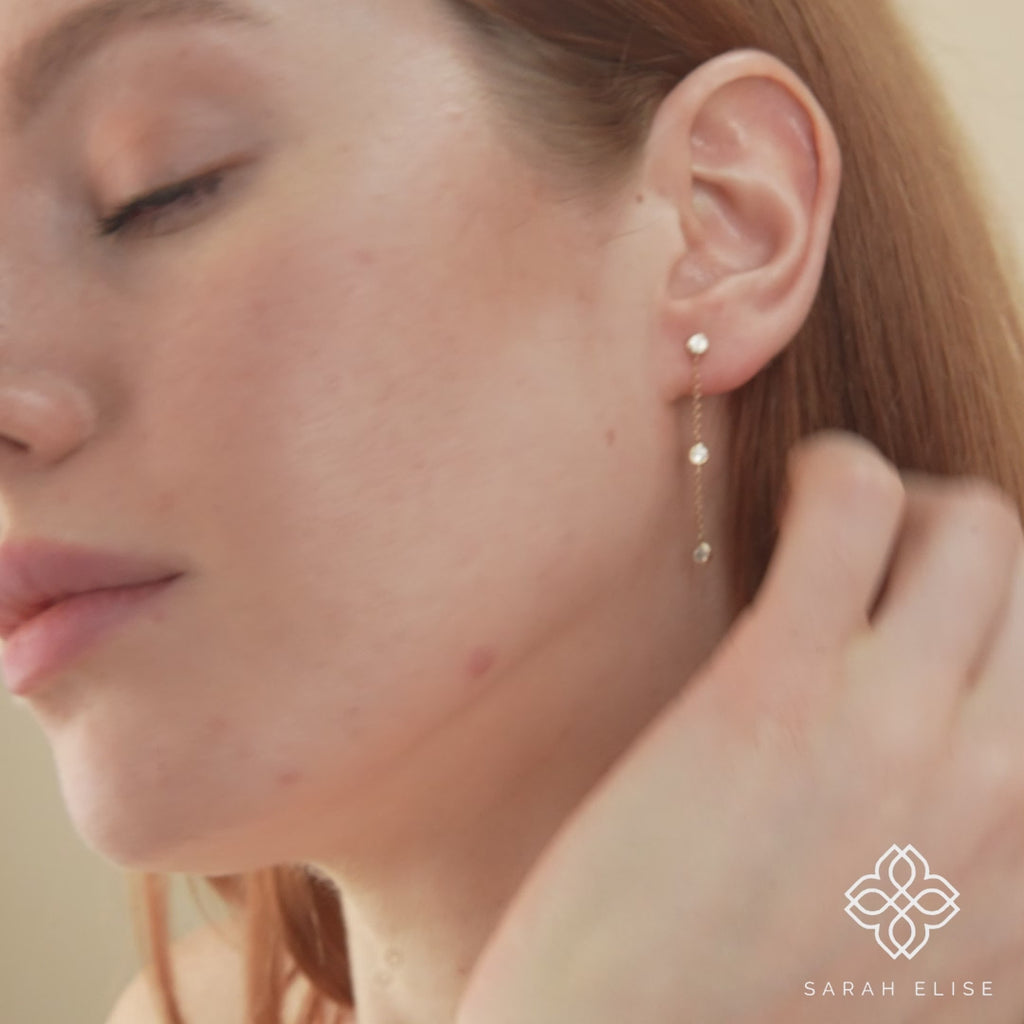 petite minimalistic dangle earrings