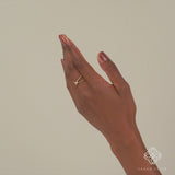 Minimalist Beaded Diamon Cross Ring
