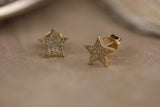 minimalist natural multi diamond star earrings