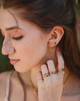 sarah elise jewelry stack with two star diamond stud earrings with chain