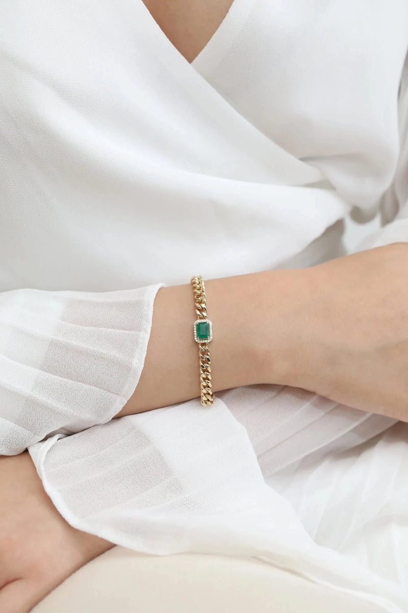 may birthstone emerald gold bracelet
