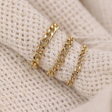 Dainty Gold Cuban Chain Rings