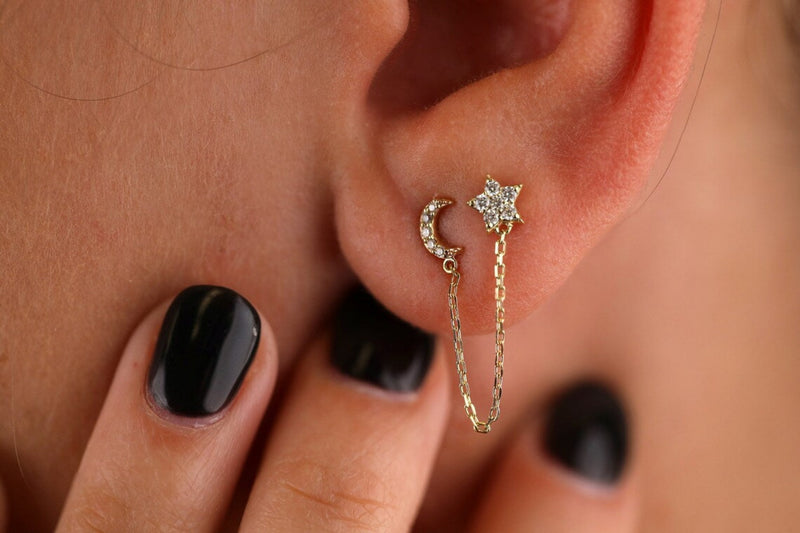 minimalistic design april birthstone diamond earring