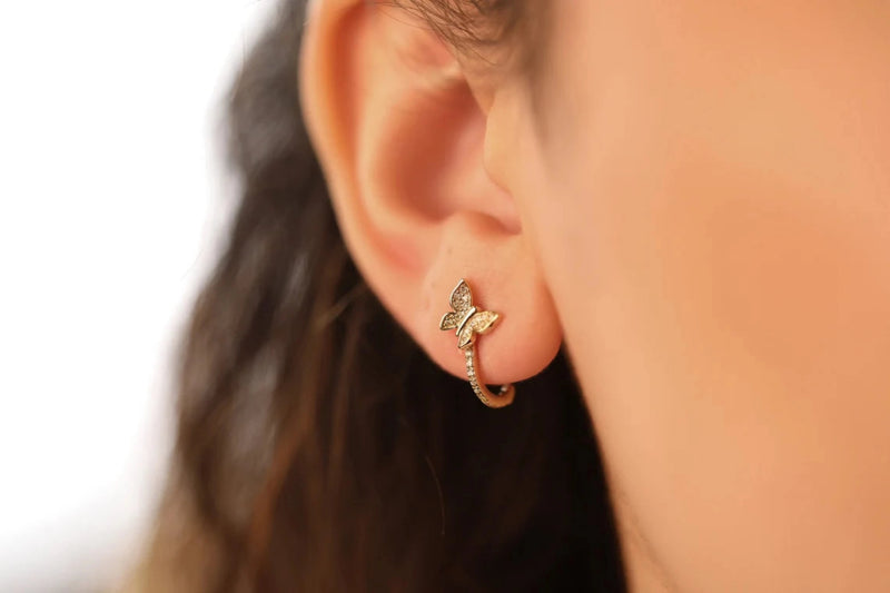 minimalistic design butterfly earrings