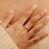 natural white sapphire gold ring