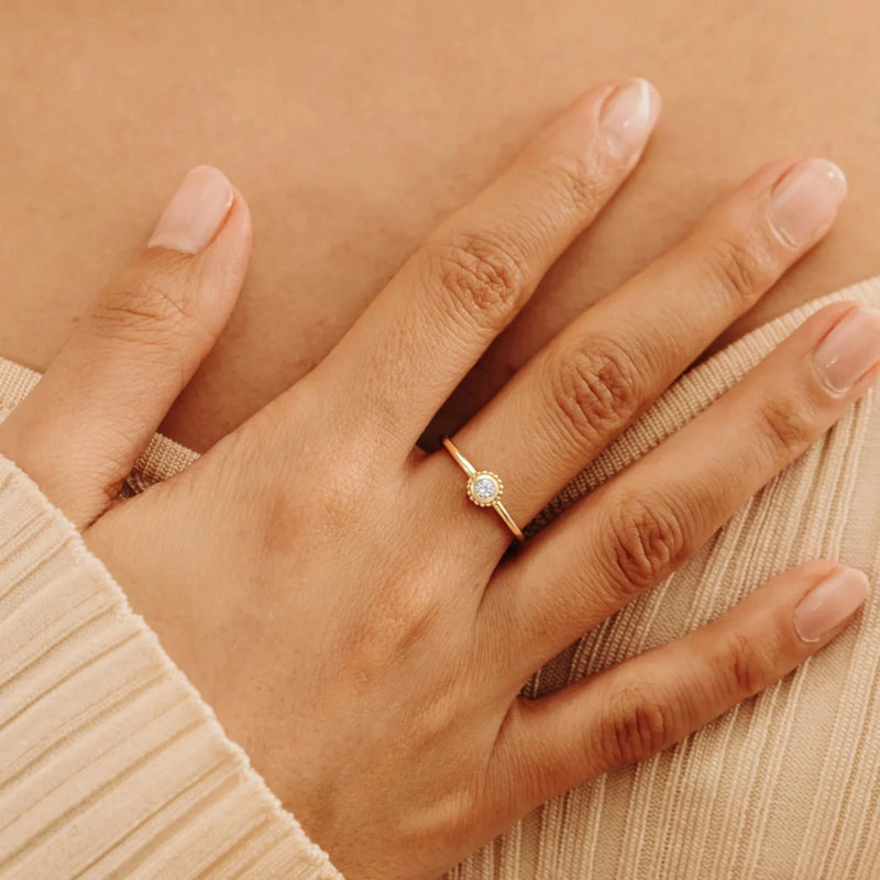 natural white sapphire gold ring