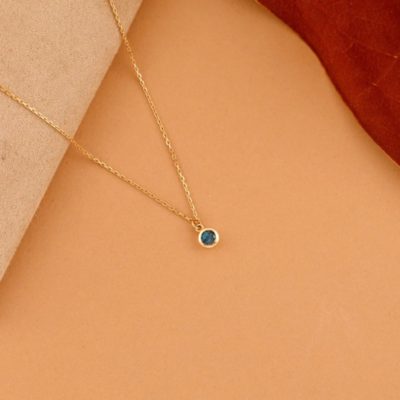 handmade bezel gold necklace