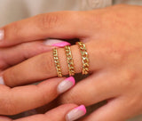 Plain Gold Cuban Chain Rings