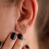 Diamond Dangling Chain Earrings