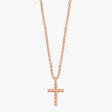 Mini rose gold cross necklace