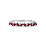 White Gold Ruby Cluster Ring