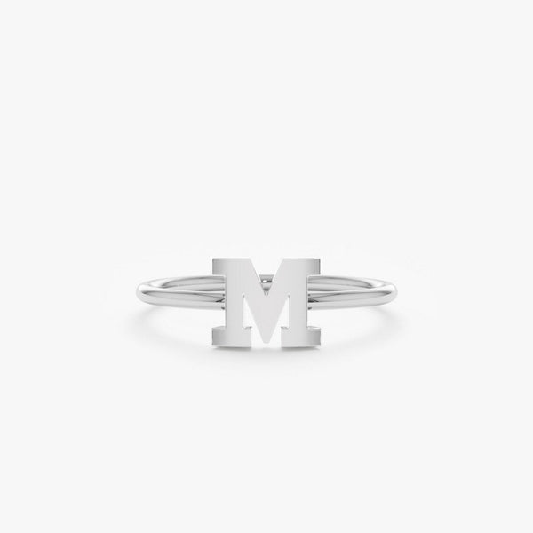 white gold custom letter ring