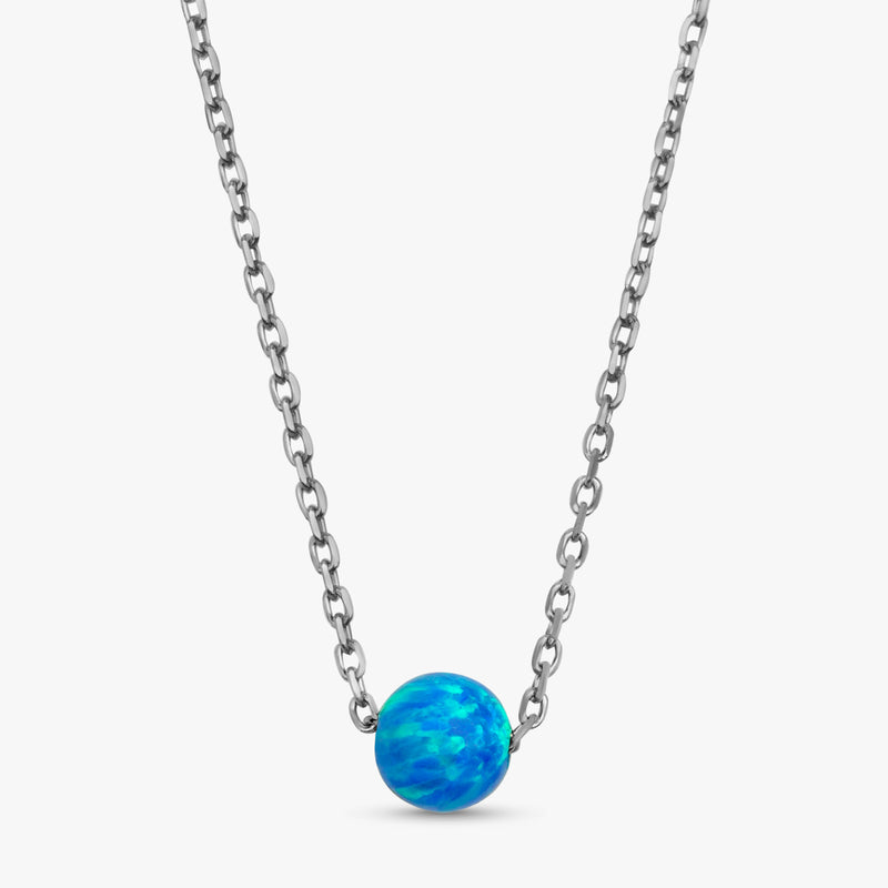 white gold  ball chain necklace