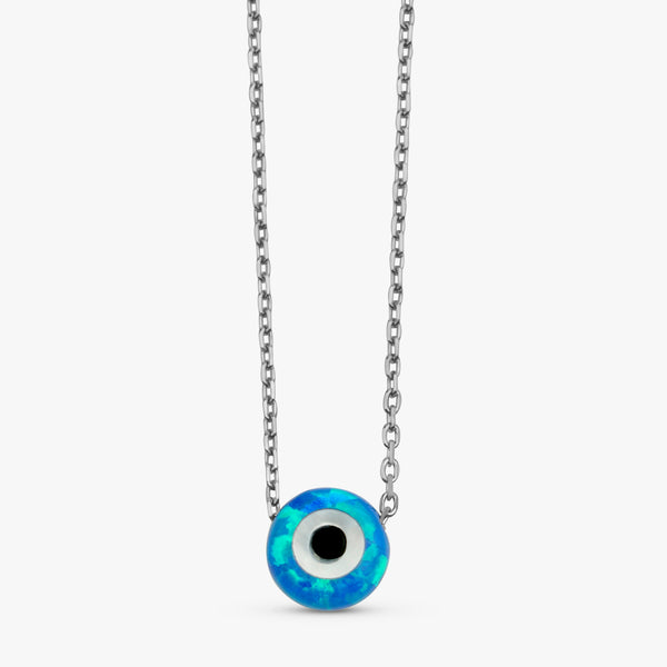 white gold eye opal necklace