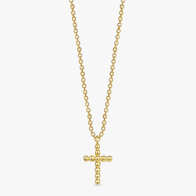 Small beaded cross necklace