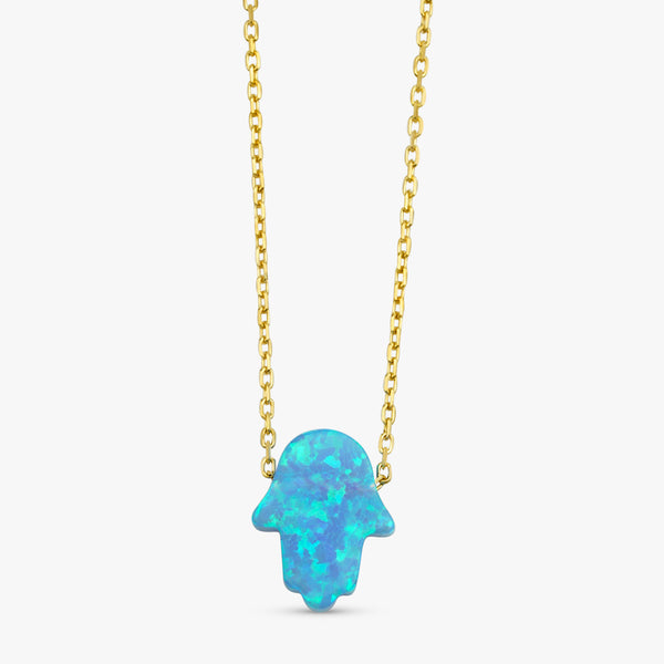 Opal Hamsa Necklace