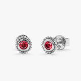 white gold natural ruby earring