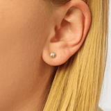solid gold handmade white gemstone studs