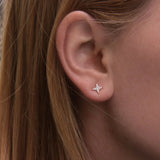 handcrafted diamond april birthstone stud
