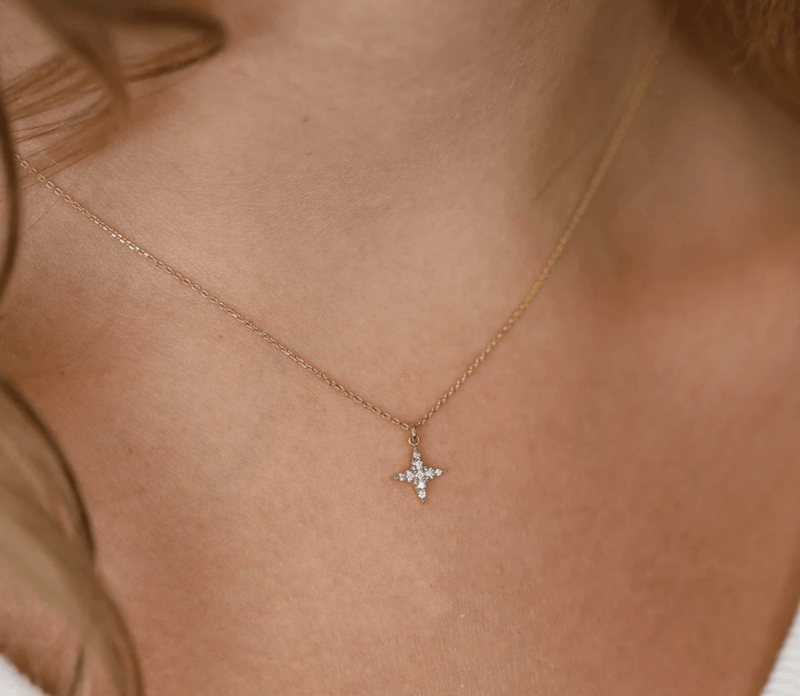 solid gold and natural diamond necklace