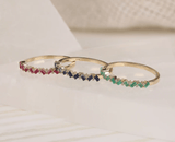 natural baguette gemstone rings
