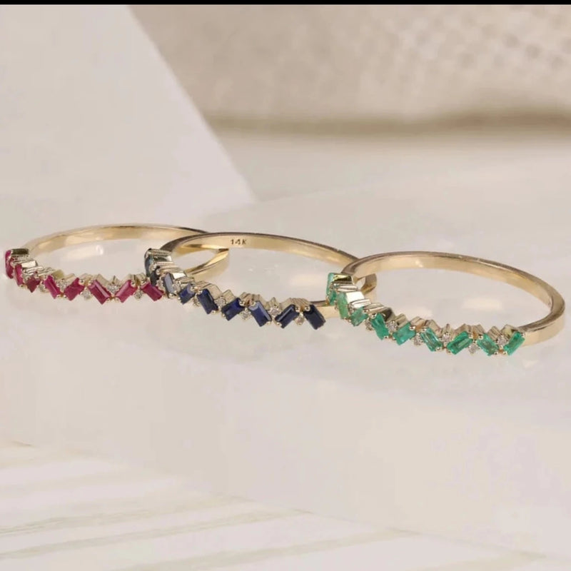 solid gold natural gemstone ring