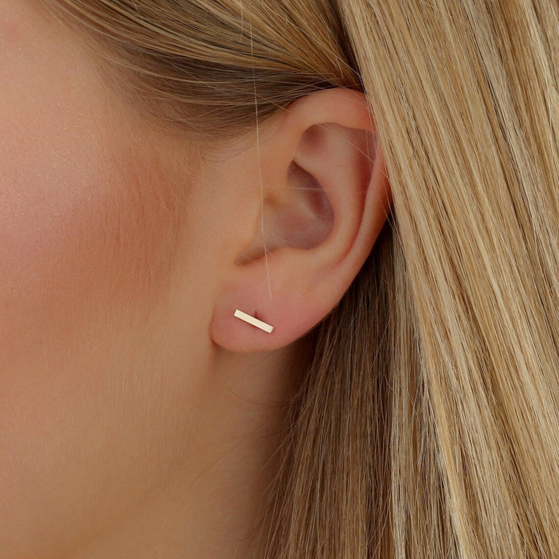 handcrafted gold studs