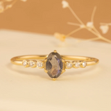 diamonds and labradorite solid gold band
