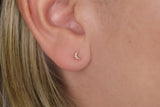 mini petit diamond crescent earring